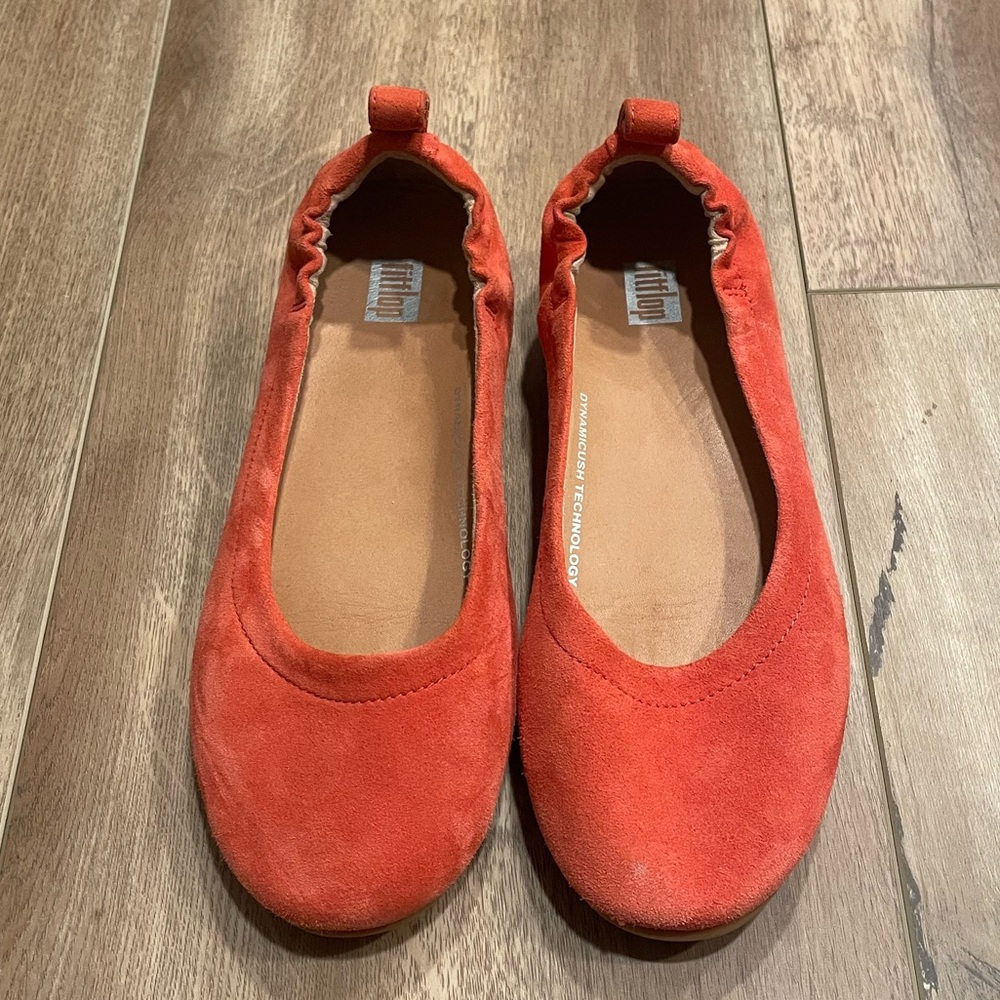 Fitflop Red Suede Ballet Flats 5m